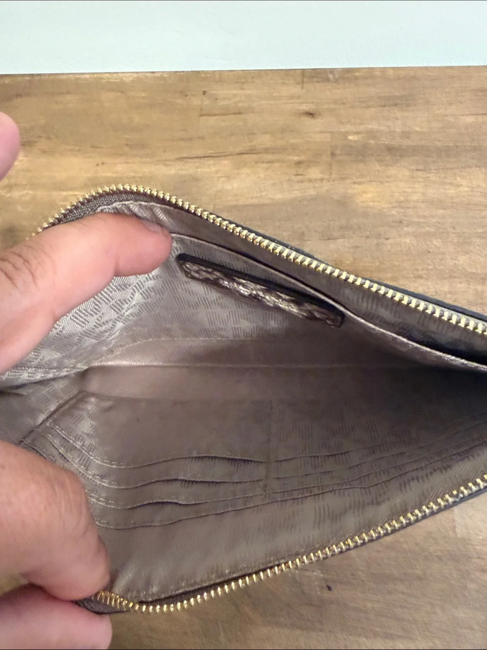Michael Kors Snake-Print Wristlet in Purple and Cream